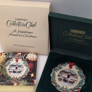 Longaberger Collectors Club Hometown Christmas Ornament 1999